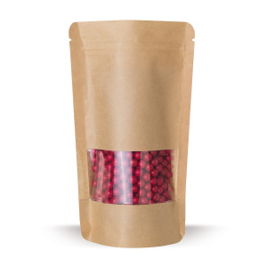 Stand Up Pouches Kraft Paper With Window